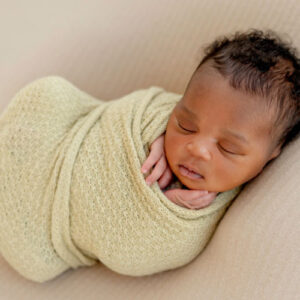swaddled sleeping baby
